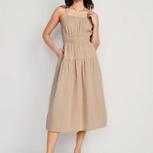 Old Navy Tan Midi Dress - Size L
